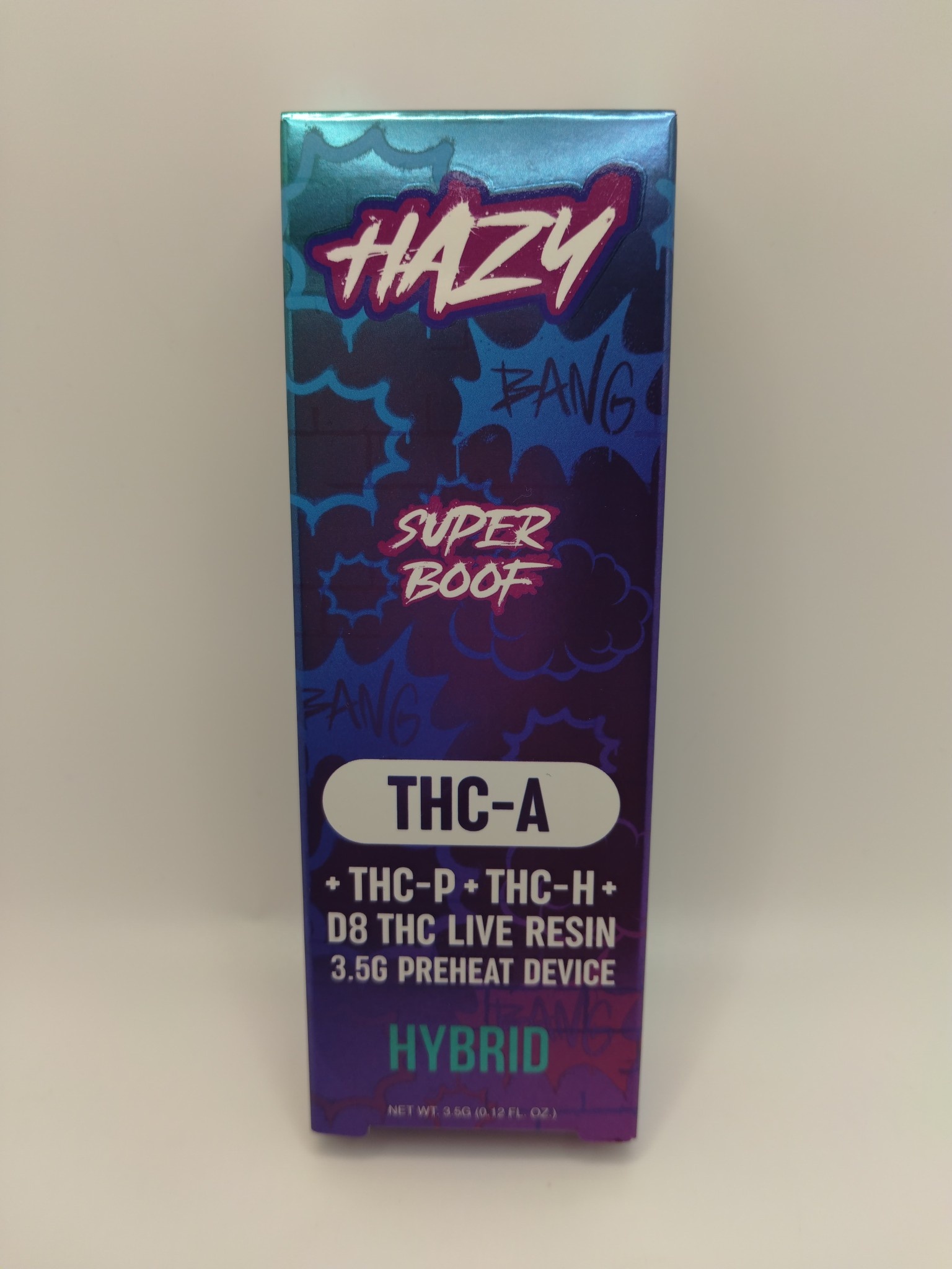 Hazy Hazy 3.5g THC-A THC-P THC-H D8 Disposable Vape -Super Boof - Hybrid Hazy Hazy 3.5g THC-A THC-P THC-H D8 Disposable Vape -Super Boof - Hybrid