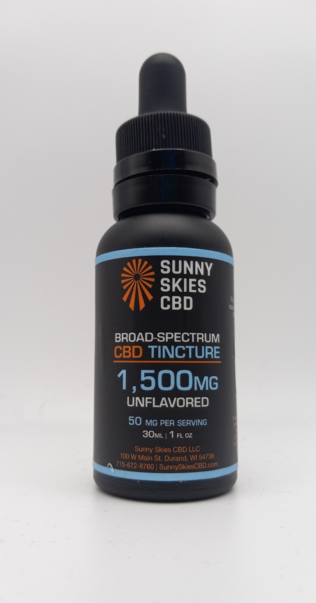 Sunny Skies CBD Sunny Skies CBD 1500mg Broad Spectrum Tincture - Unflavored Sunny Skies CBD Sunny Skies CBD 1500mg Broad Spectrum Tincture - Unflavored
