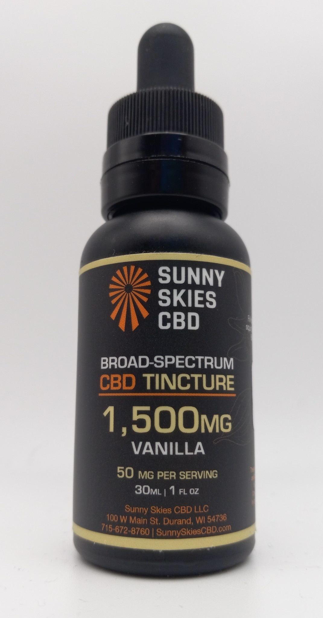Sunny Skies CBD Sunny Skies CBD 1500mg Broad Spectrum Tincture - Vanilla