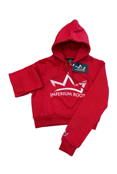 Imperium Roots Crop Top Hoodie - Red