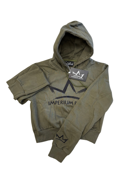 Imperium Roots Crop Top Hoodie - Green