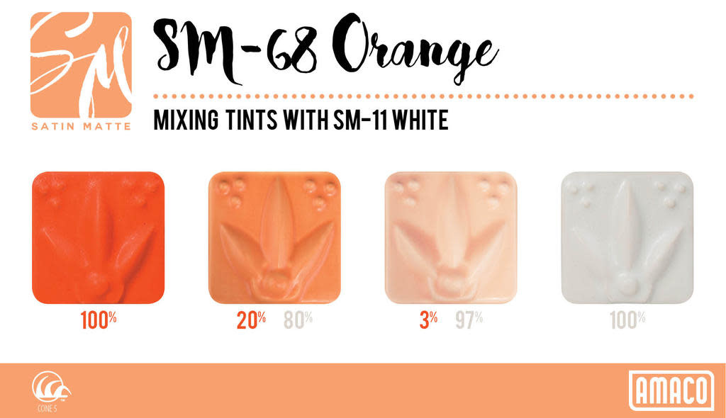 Amaco SM-68 Orange Satin Matte - Pint