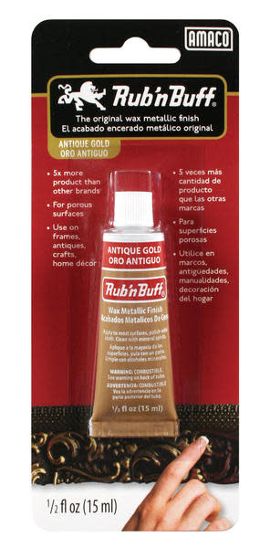 Amaco Rub 'n Buff Antique Gold 1/2oz Wax Metallic Finish