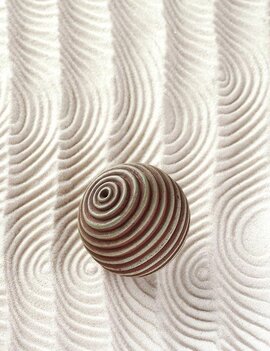 Clay Planet Linear Texture Sphere (Medium)
