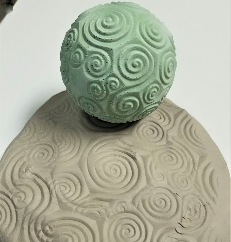 Clay Planet Spiral Texture Sphere (XL)