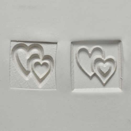 MKM Medium Square Stamp (MKM SSM-143) Double Heart
