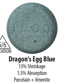 Industrial Minerals Dragon's Egg Blue Cone 5/6 Porcelain Clay 20lb Bag
