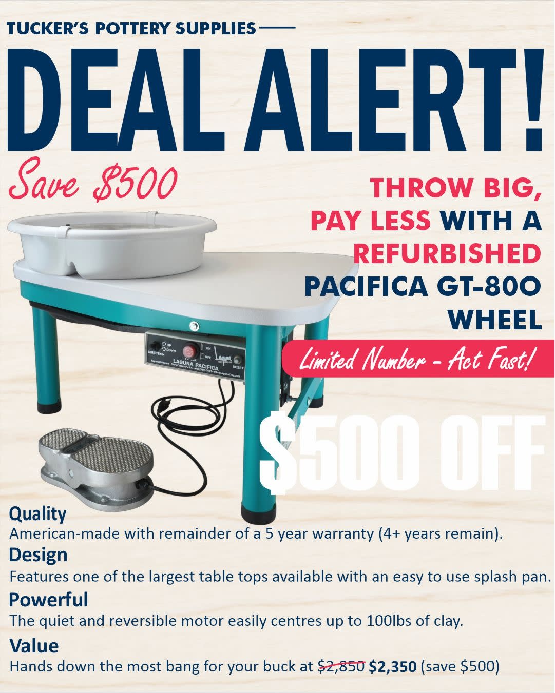 Pacifica Pacifica GT-800  Wheel - REFURBISHED