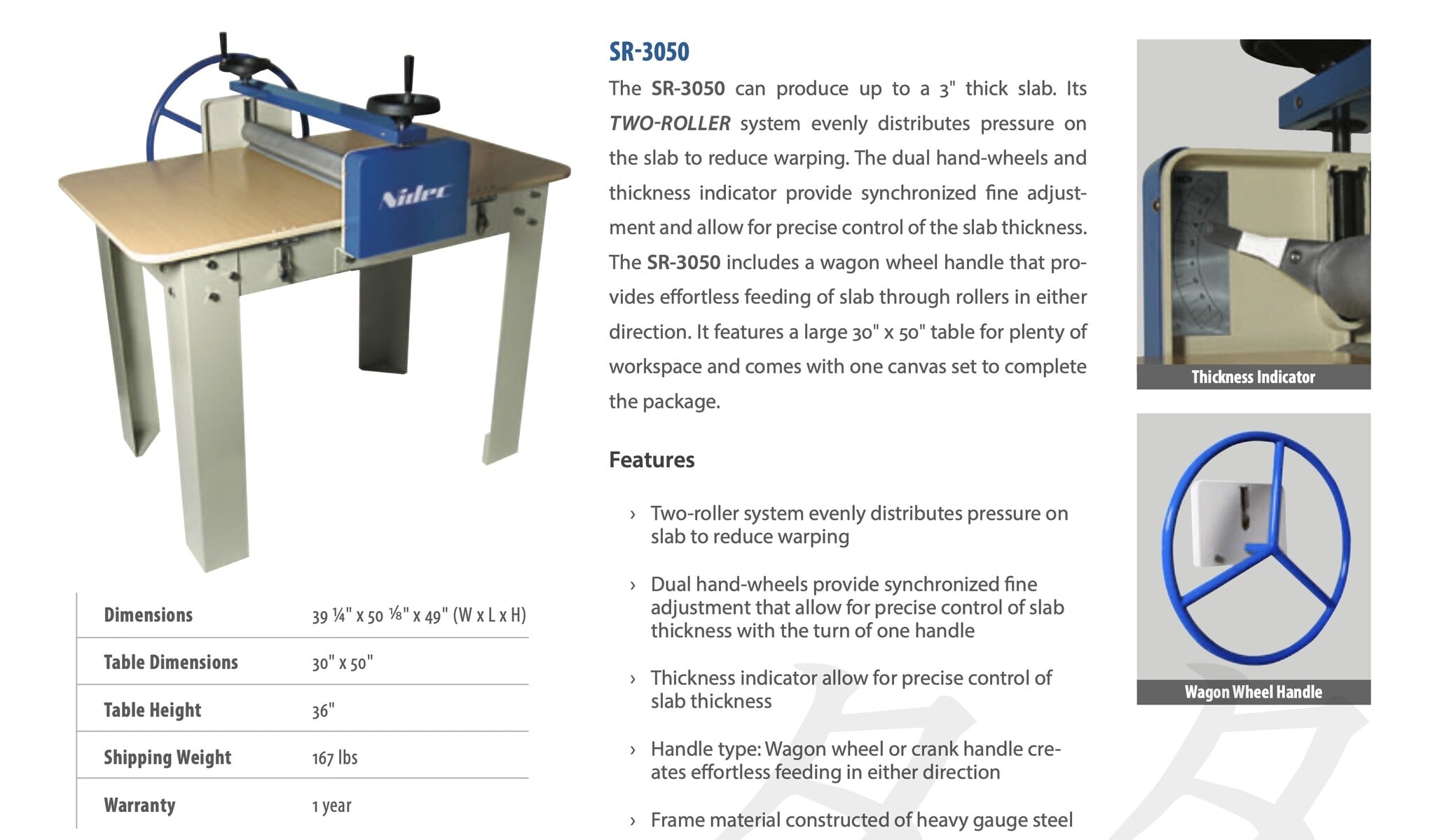 Shimpo Shimpo SR-3050 Slab Roller