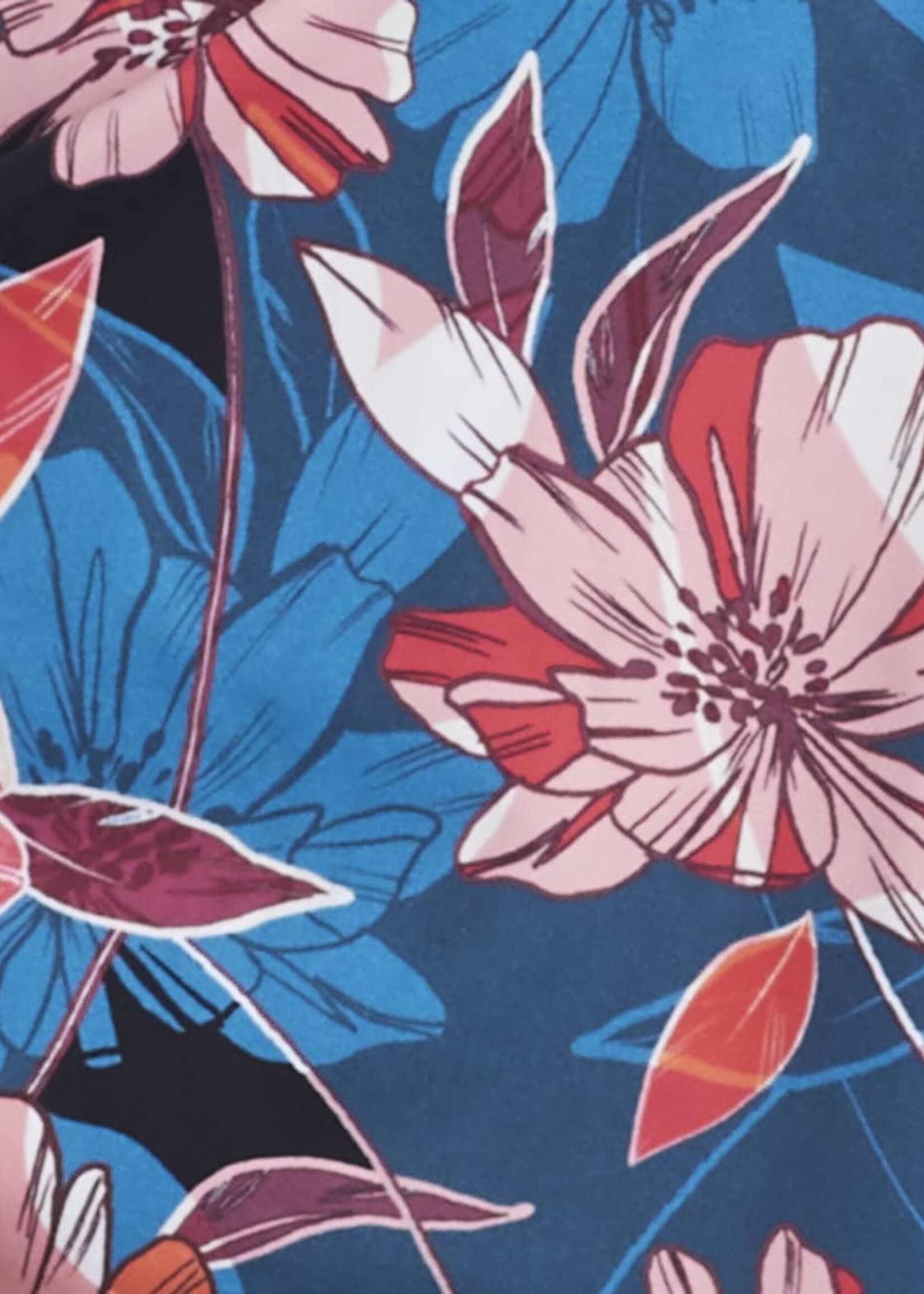 Panache Anya Gathered Brief- Blue/Floral