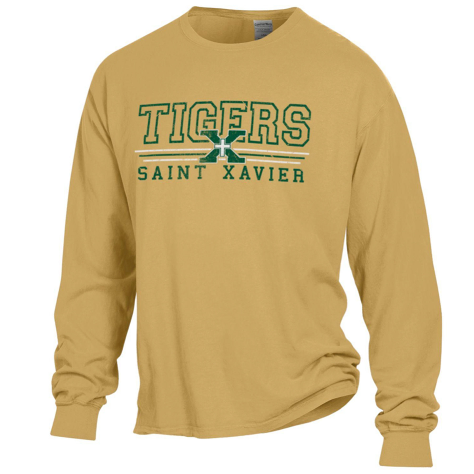 Tee Comfort Wash Gold Long Sleeve Tigers Saint Xavier High School