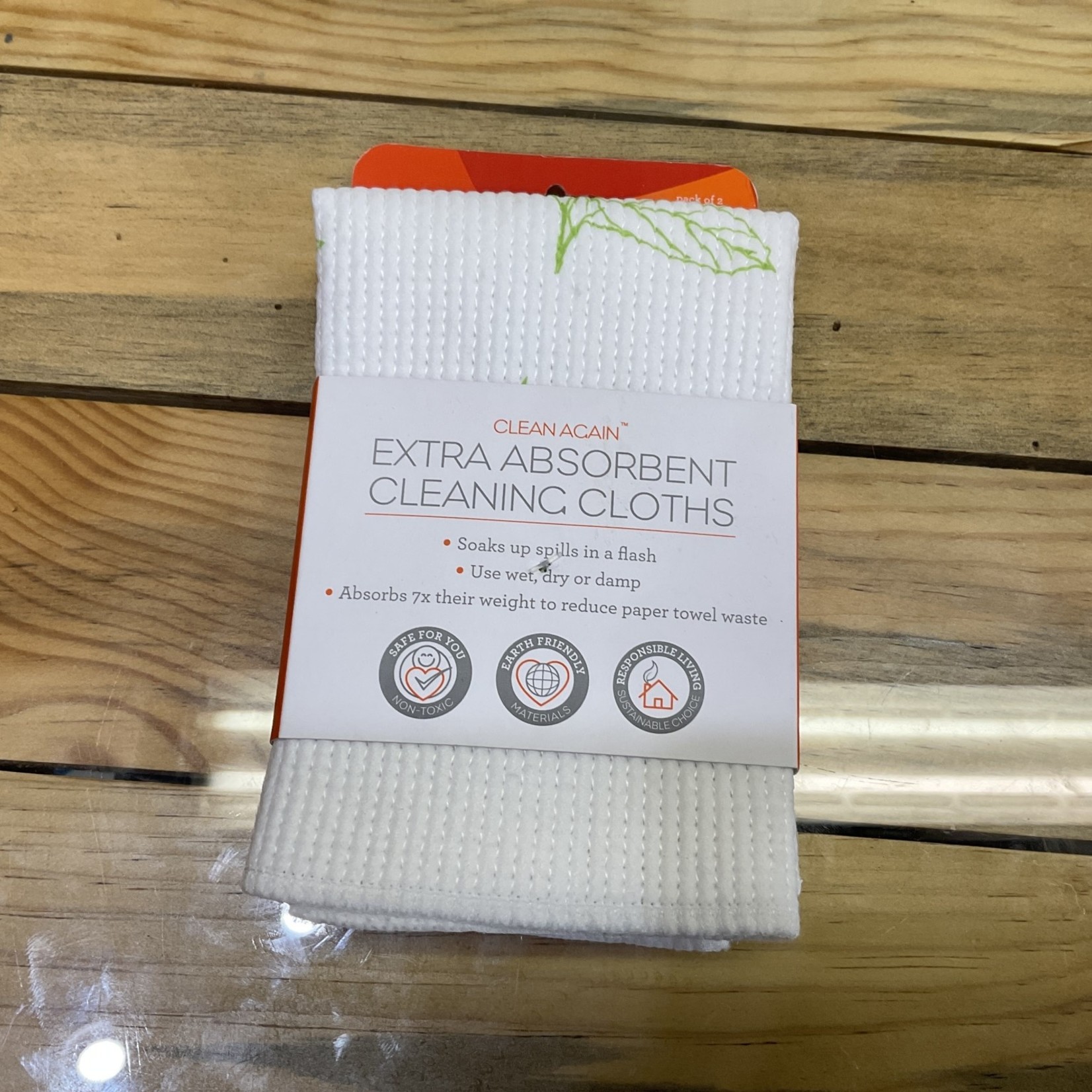 Full Circle Full circle Extra Absorbent Cleaning Cloth Pack of 2 Green Leaves