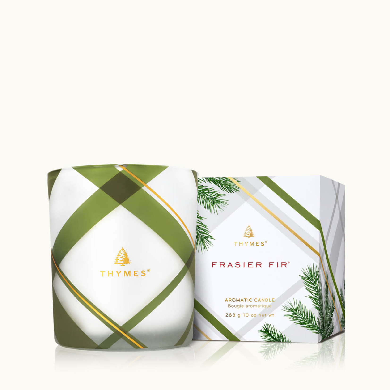 Thymes Thymes Frasier Fir Frosted Plaid Medium Candle