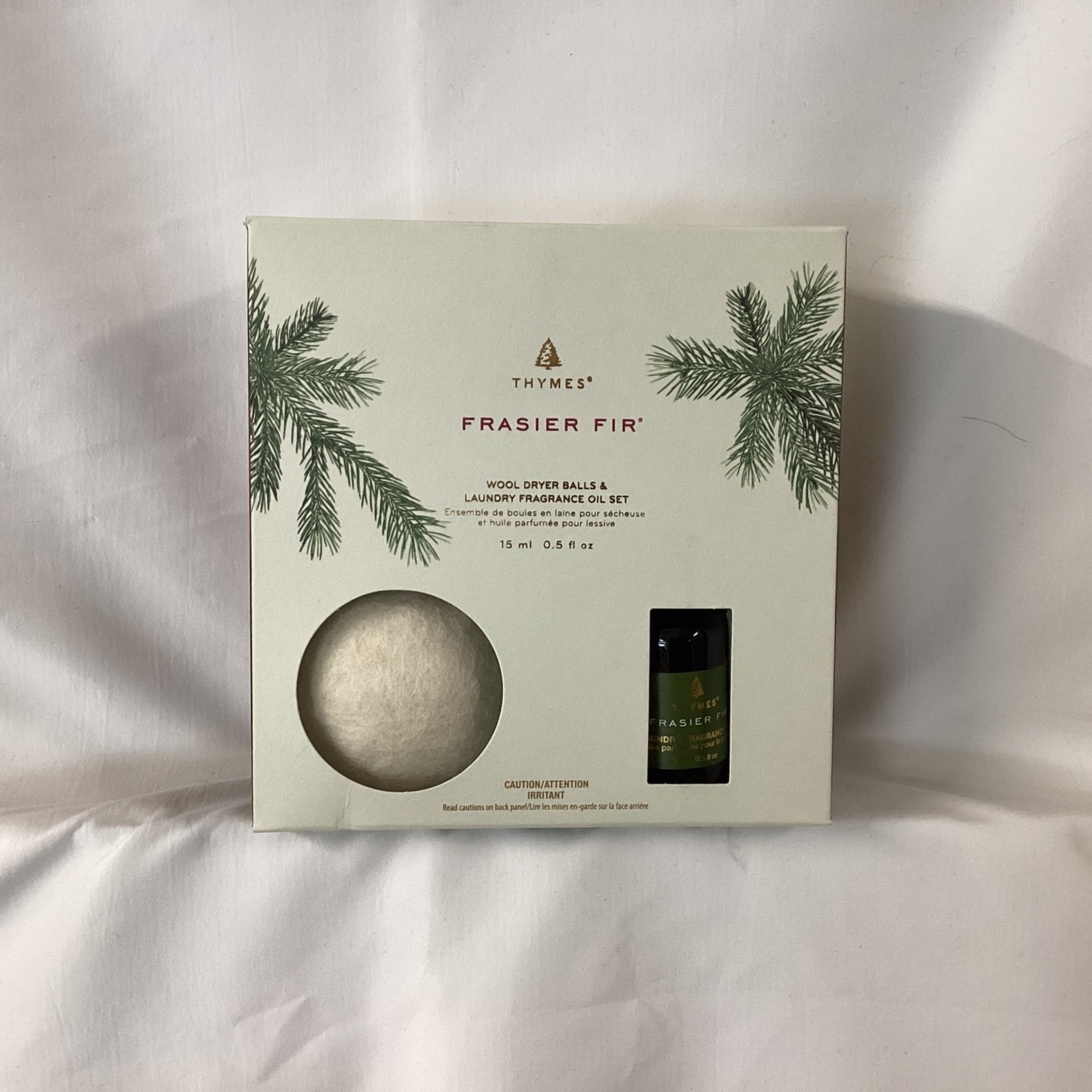 Thymes Thymes Frasier fir wool dryer balls & laundry fragrance oil set 5oz