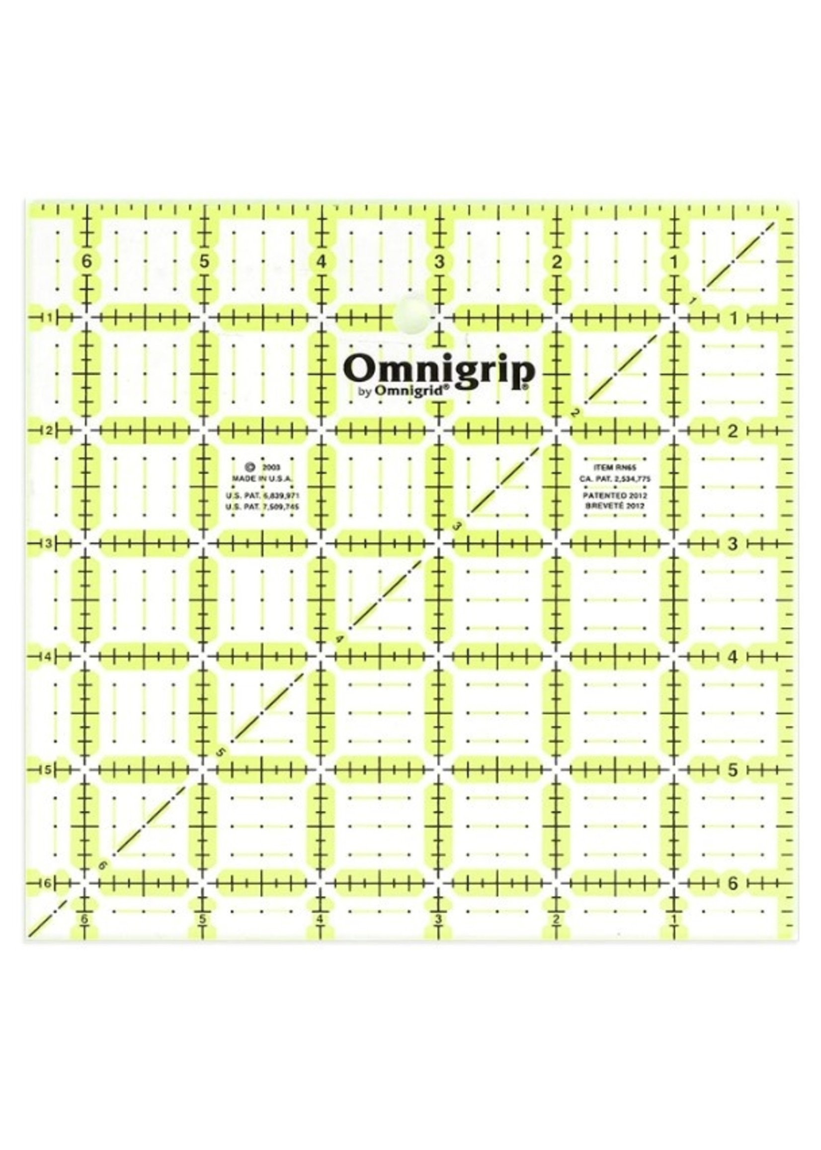 OmniGrid Omnigrid Omnigrip Neon Ruler 6-1/2in x 6-1/2in