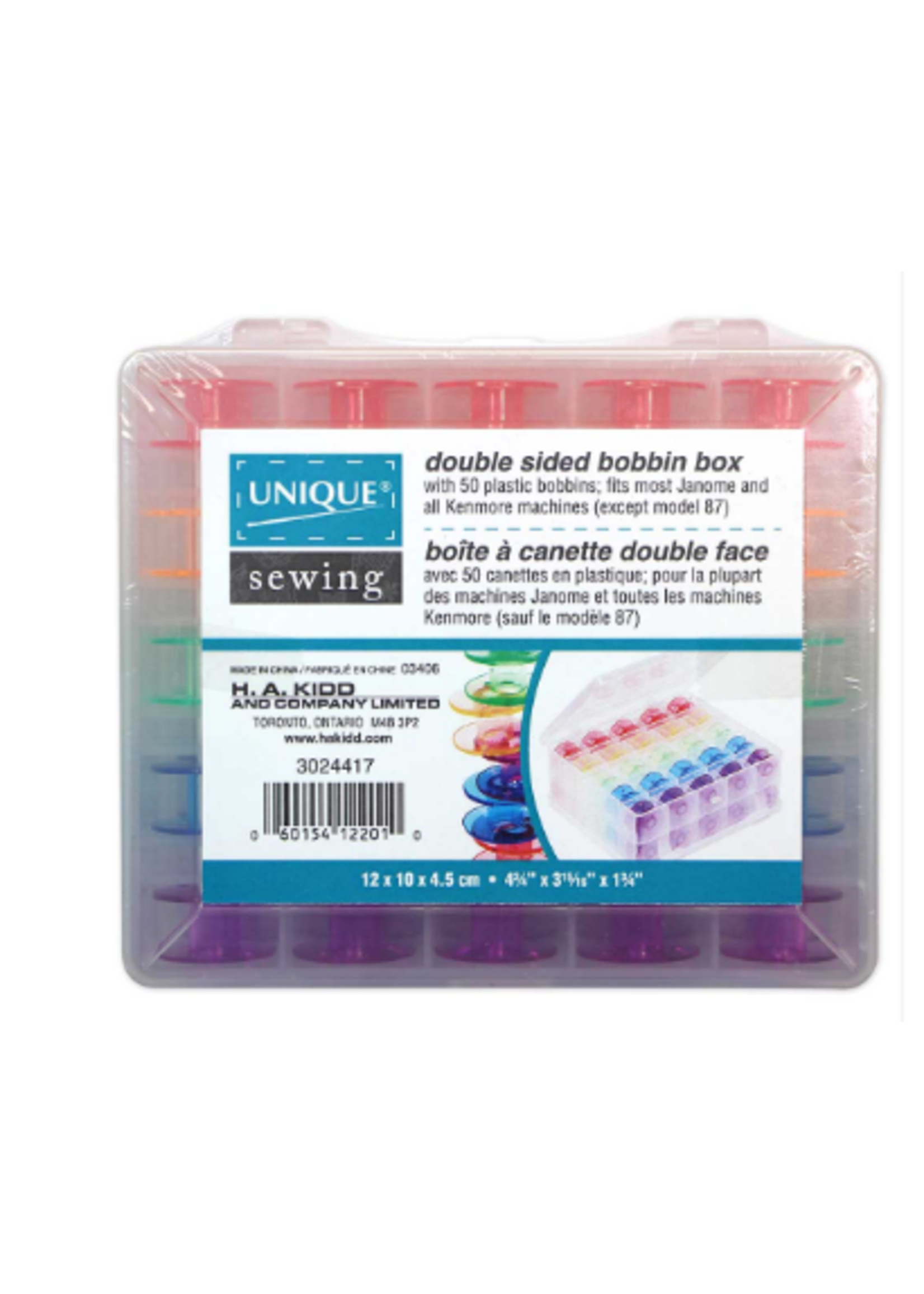 H.A. KIDD 50pc Bobbin Box