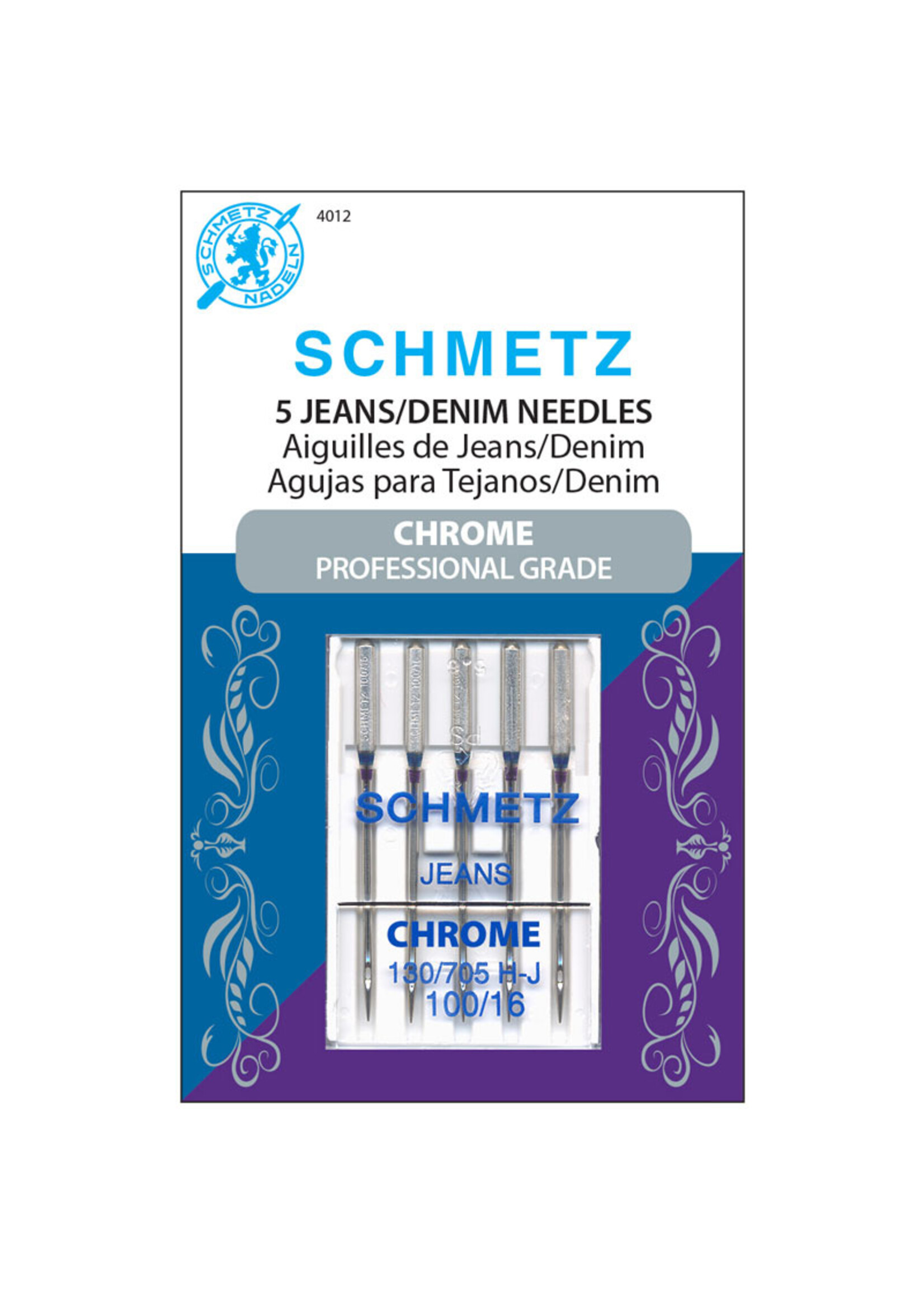 Schmetz Needles Schmetz Needles - Jeans/Denim - 100/16 - Chrome - 5 pack