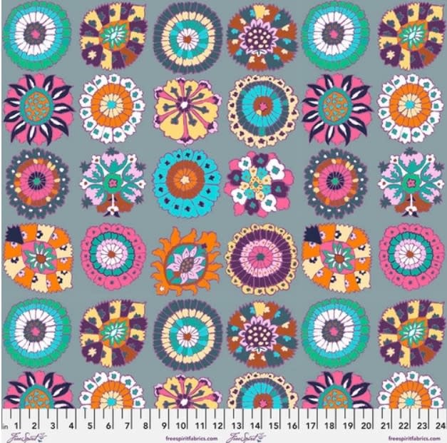 Kaffe Fassett Collective Feb 2023 Carpet Cookies Grey Castle Sewing