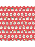 Poppie Cotton Oh What Fun By Poppie Cotton- Red- Per 1/2 Meter
