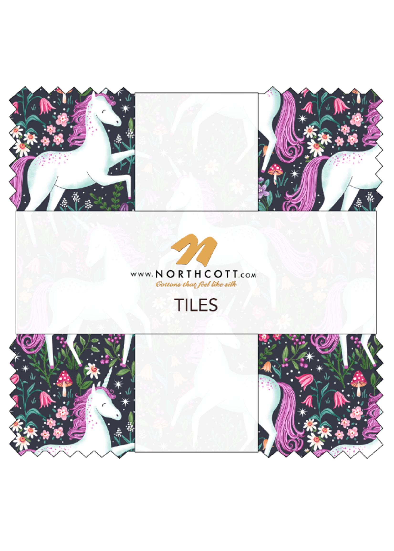 Northcott Unicorn Dreams 10" Square Tiles