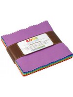 Robert Kaufman 5in Squares Kona Cotton Bright Palette 41pcs