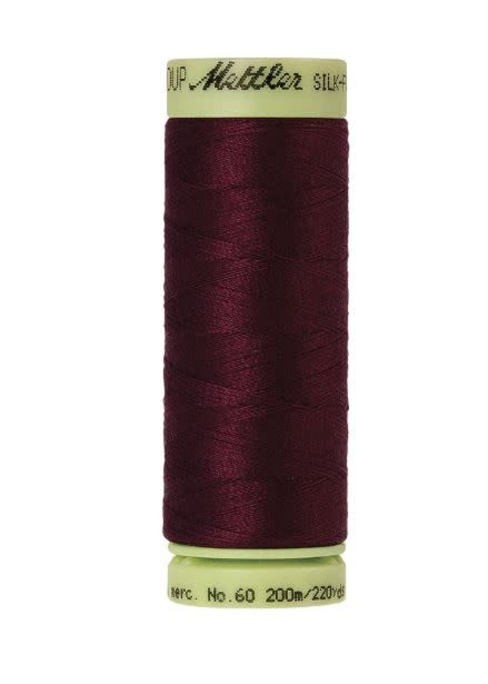 Mettler Threads Mettler – Cotton Thread – Silk Finish – 200m/220yds - Bordeaux #0109