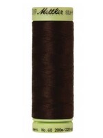 Mettler Threads Mettler White Silk-Finish 60wt Solid Cotton Thread 220yd/200 #1002 Dark Brown
