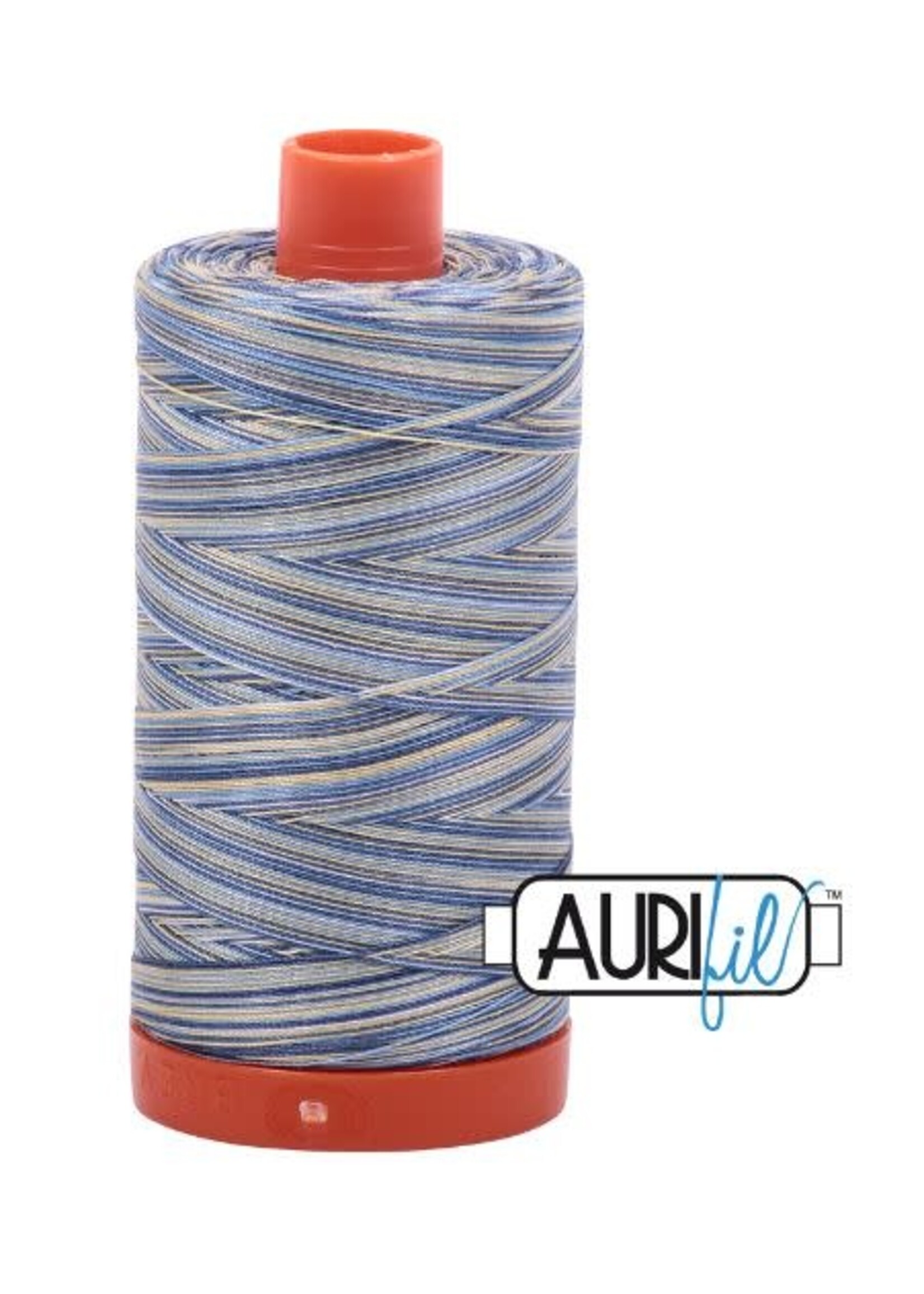 Aurifil Aurifil Mako - Cotton Thread - Variegated - 50wt - 1300m/1422yds - Lemon Blueberry #4649