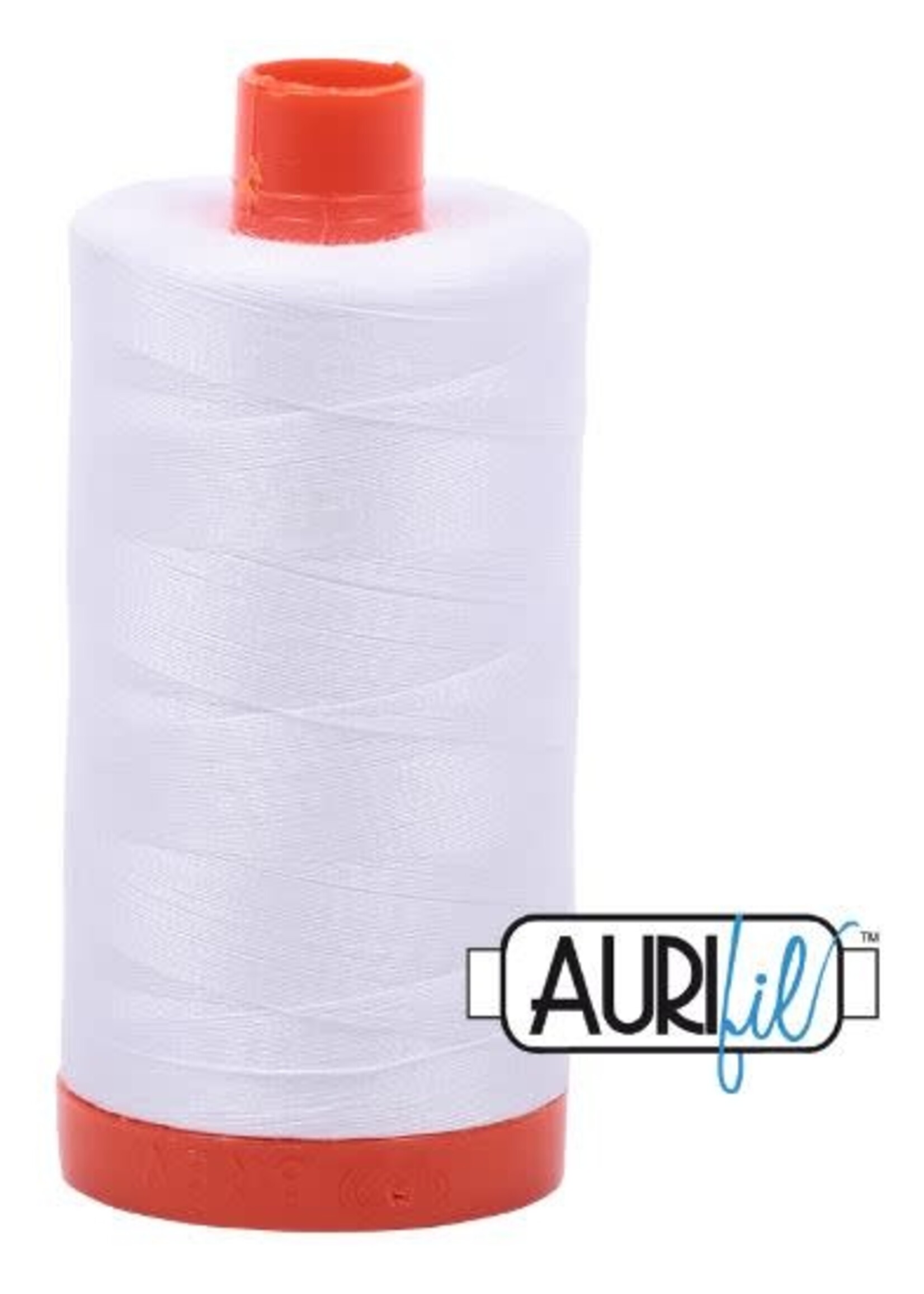 Aurifil Aurifil Mako - Cotton Thread - Solid - 50wt - 1300m/1422yds - White #2024