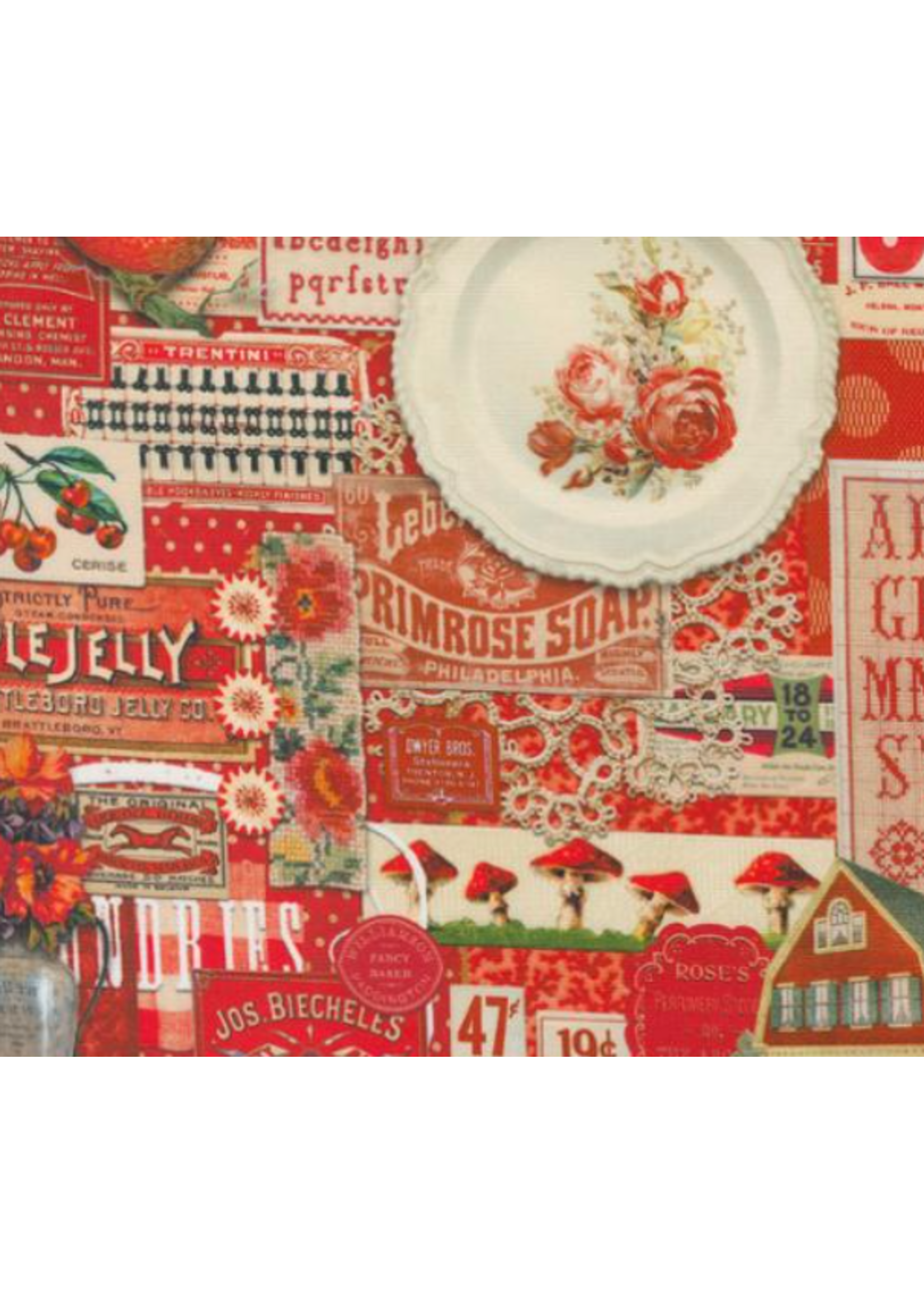 Moda Curated in Color-Red- Per 1/2 meter
