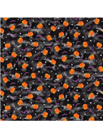 Studio E Fabrics Graveyard Ghouls-Black(Glow in the Dark)