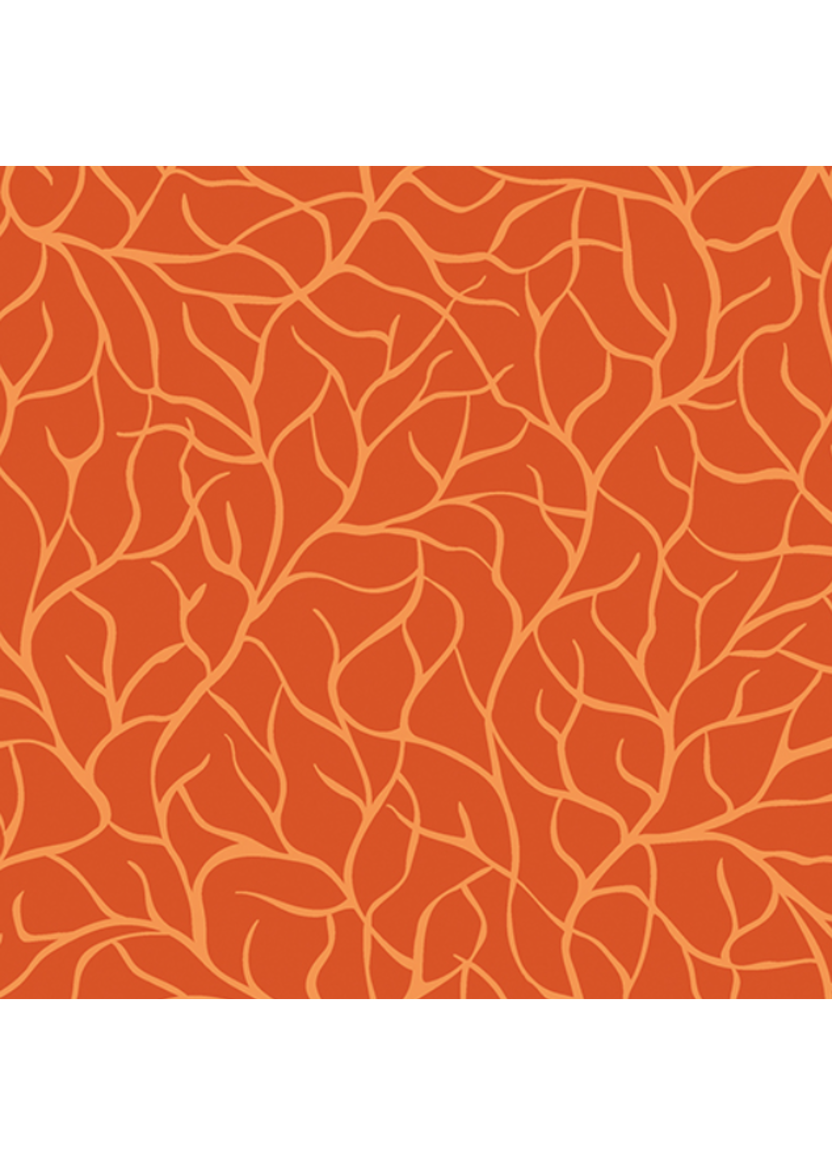 Benartex Flora & Fauna-Midnight- Orange- Per 1/2 Meter