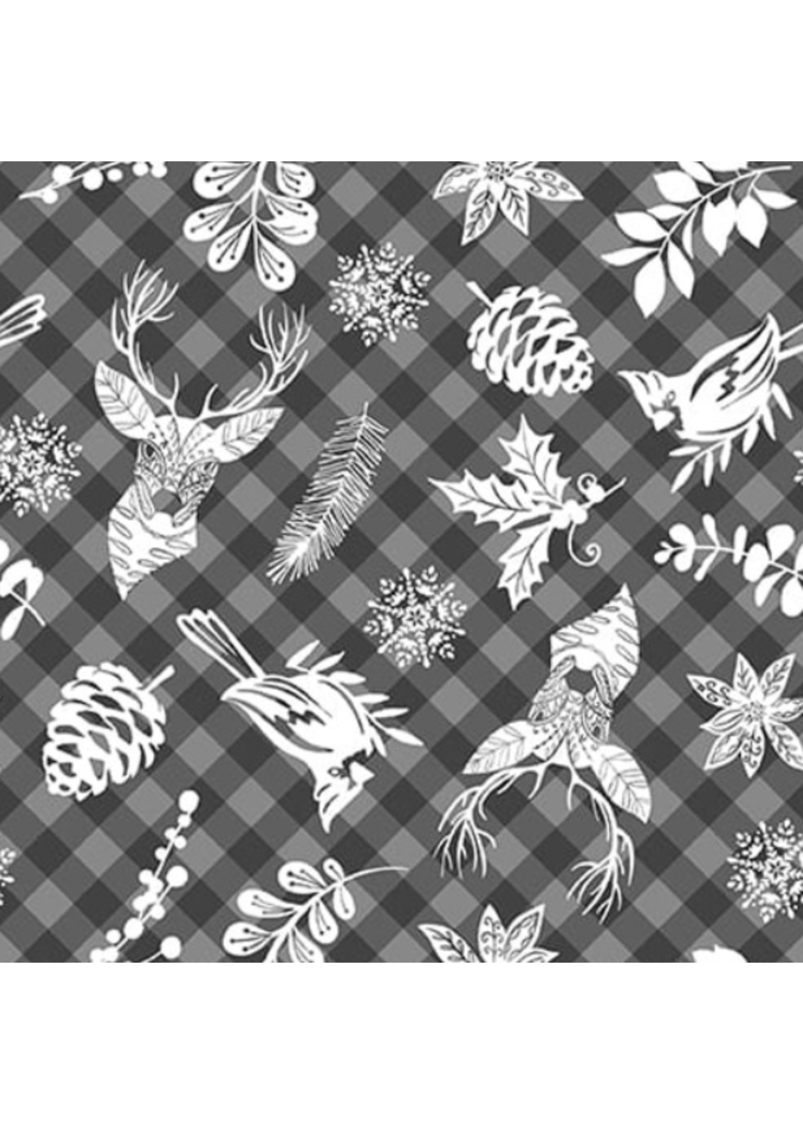 Blank Quilting Holiday Style-grey-Per 1/2 Meter