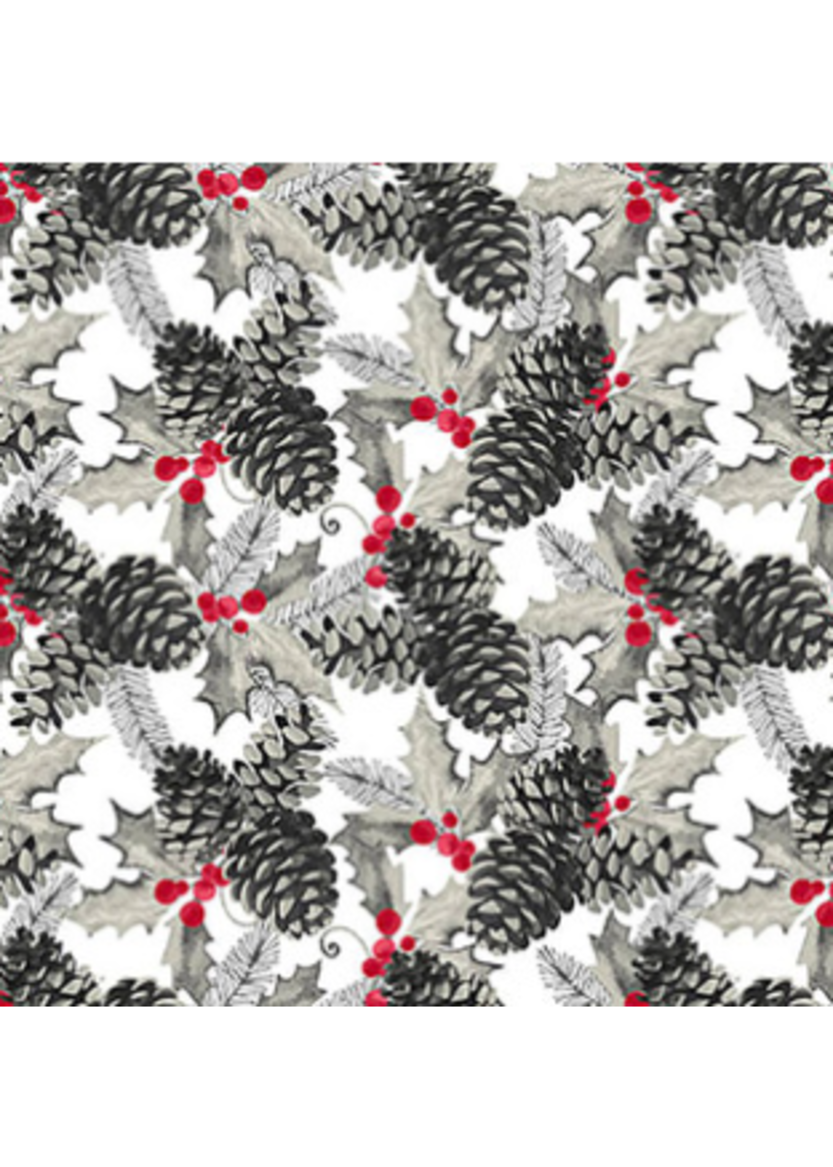 Blank Quilting Holiday Style-grey-Per 1/2 Meter