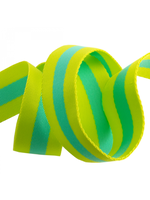 Tula Pink Tula Pink - Striped Webbing - Lime Zest - Renaissance Ribbons - 1.5in wide - 2yrd