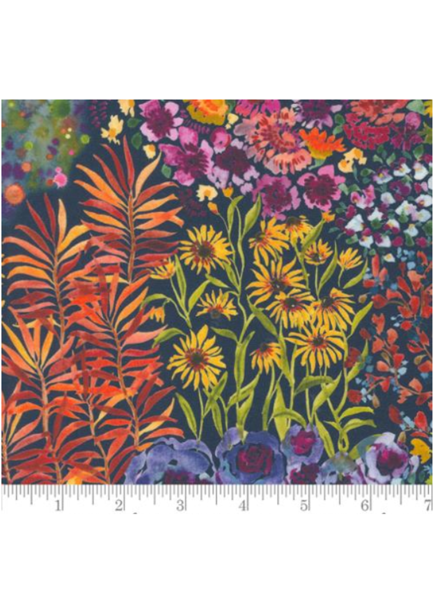Trend Tex Floribunda by Create Joy Project Midnight 100 % Cotton  per 1/2 meter