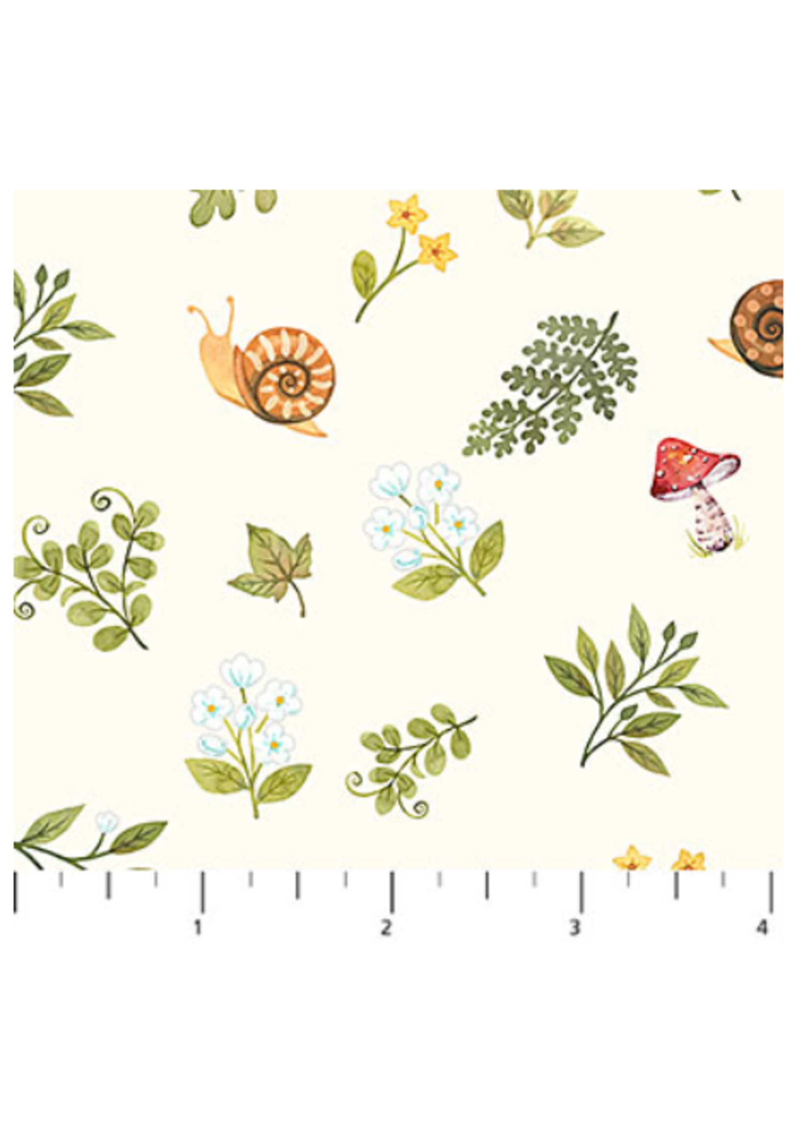 Northcott WOODLAND BABES CREAM MULTI TINY TOSS  PER 1/2 METER