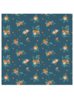 Clothworks "Stephanie" Dark Teal - Per half meter