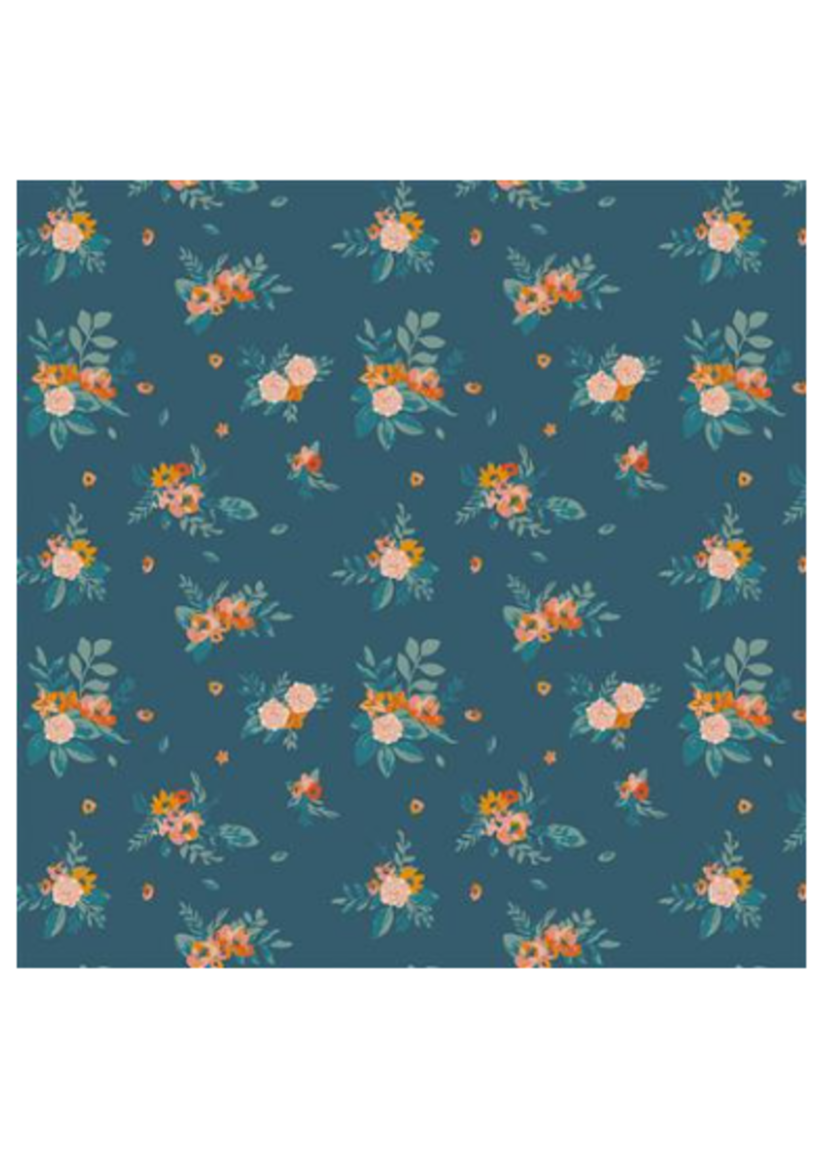 Clothworks "Stephanie" Dark Teal - Per half meter