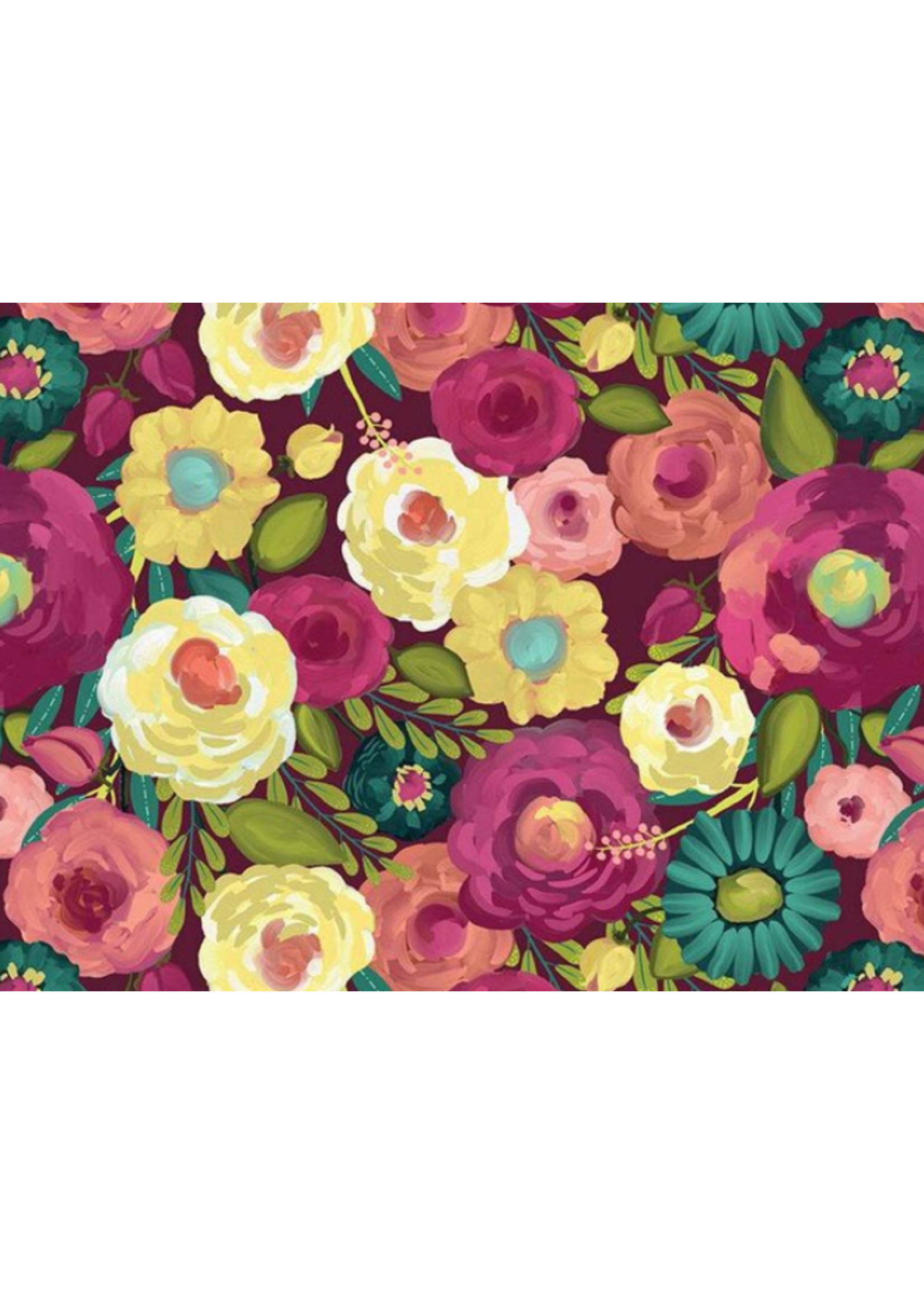 Riley Blake Fragrant Fields Maroon 1 unit=10cm/4"