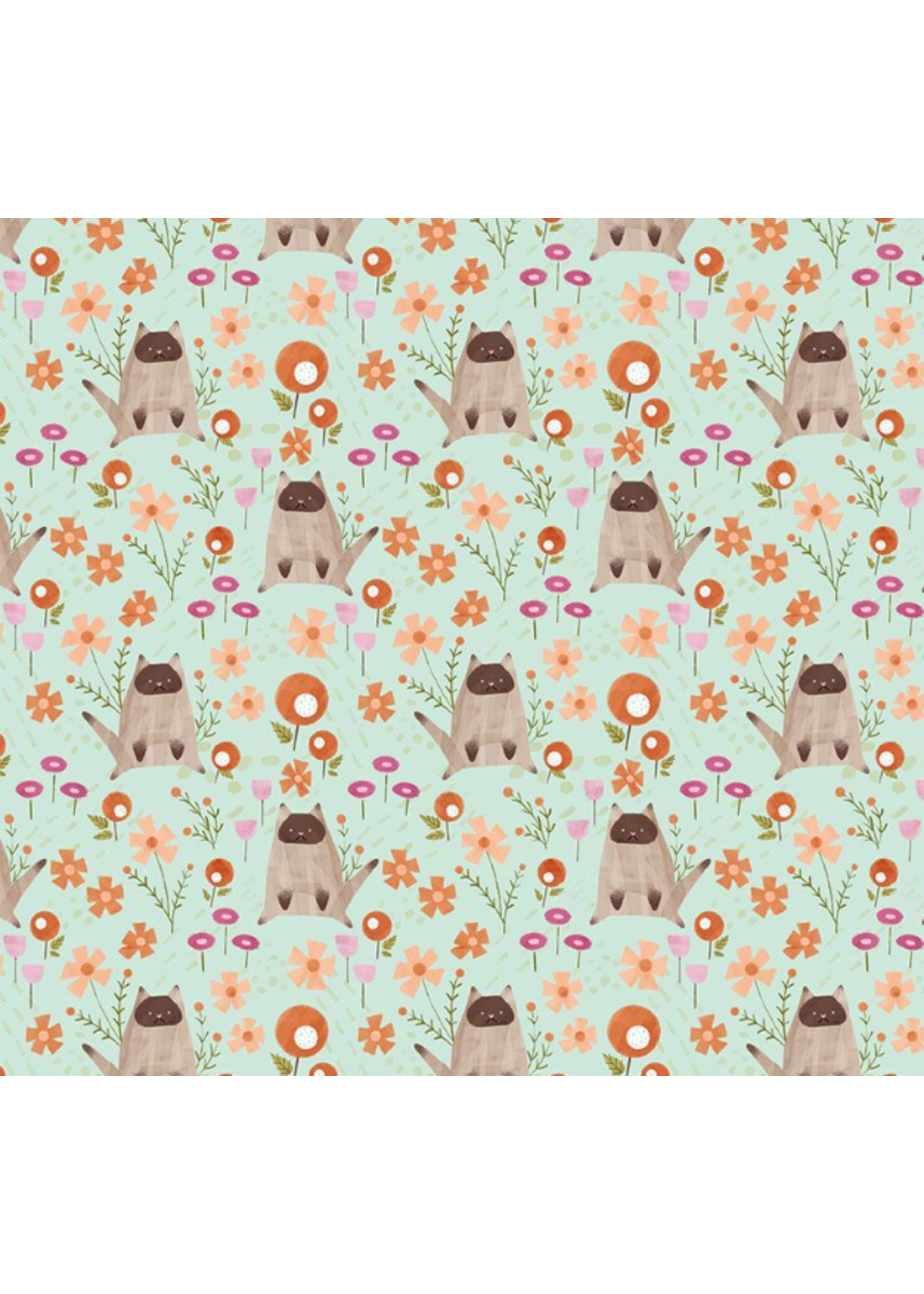 Dear Stella LAZY SUNDAY LAZY KITTY PRICED PER 1/2 METER