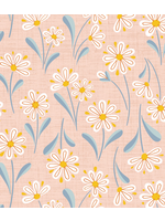 Camelot Fabrics DAISY DUKES -DAISY SUNSHINE PEACH  PER 1/2 METER