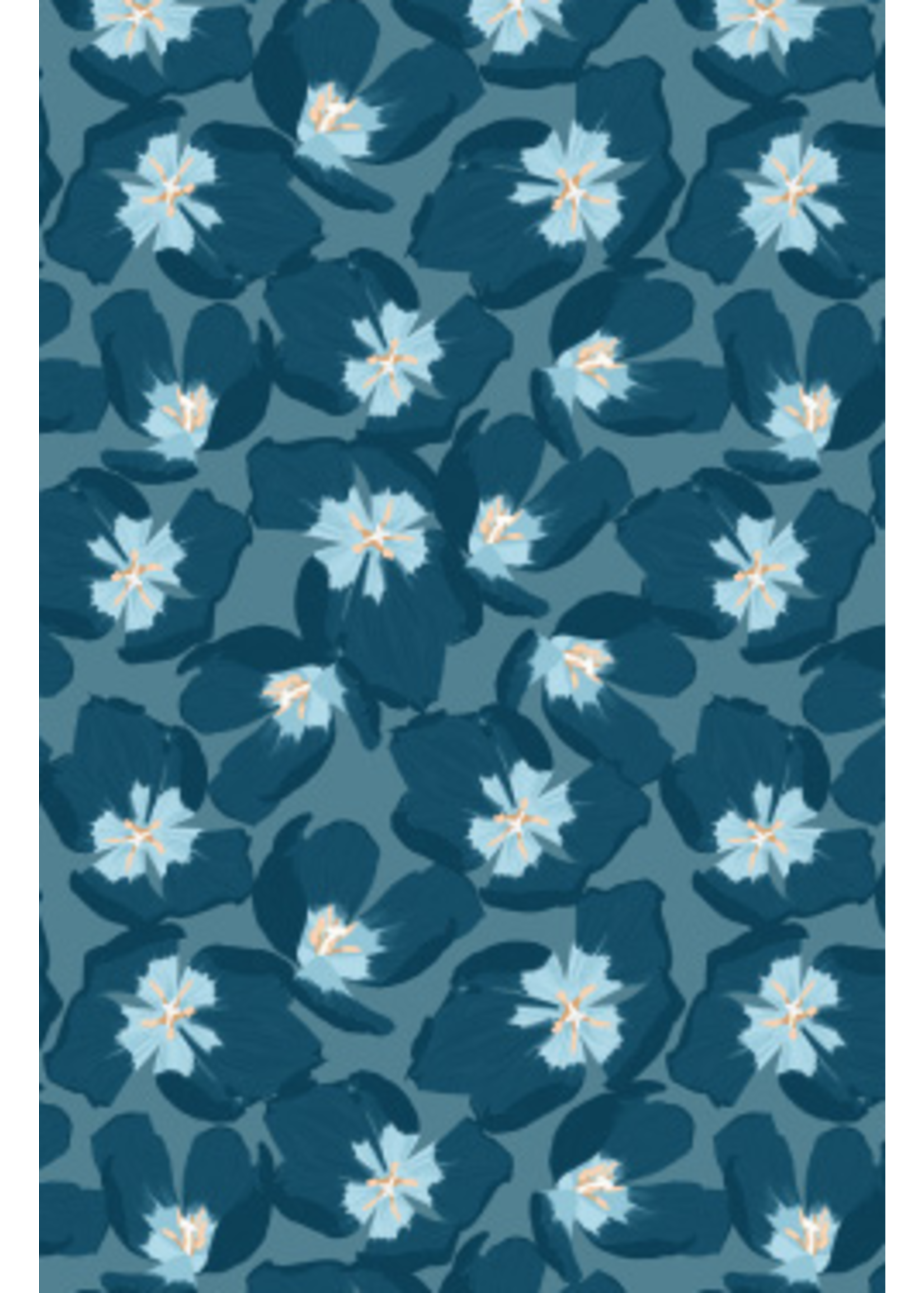 Camelot Fabrics MIDNIGHTS IN BLOOM DARK BLUE  PER 1/2 METER