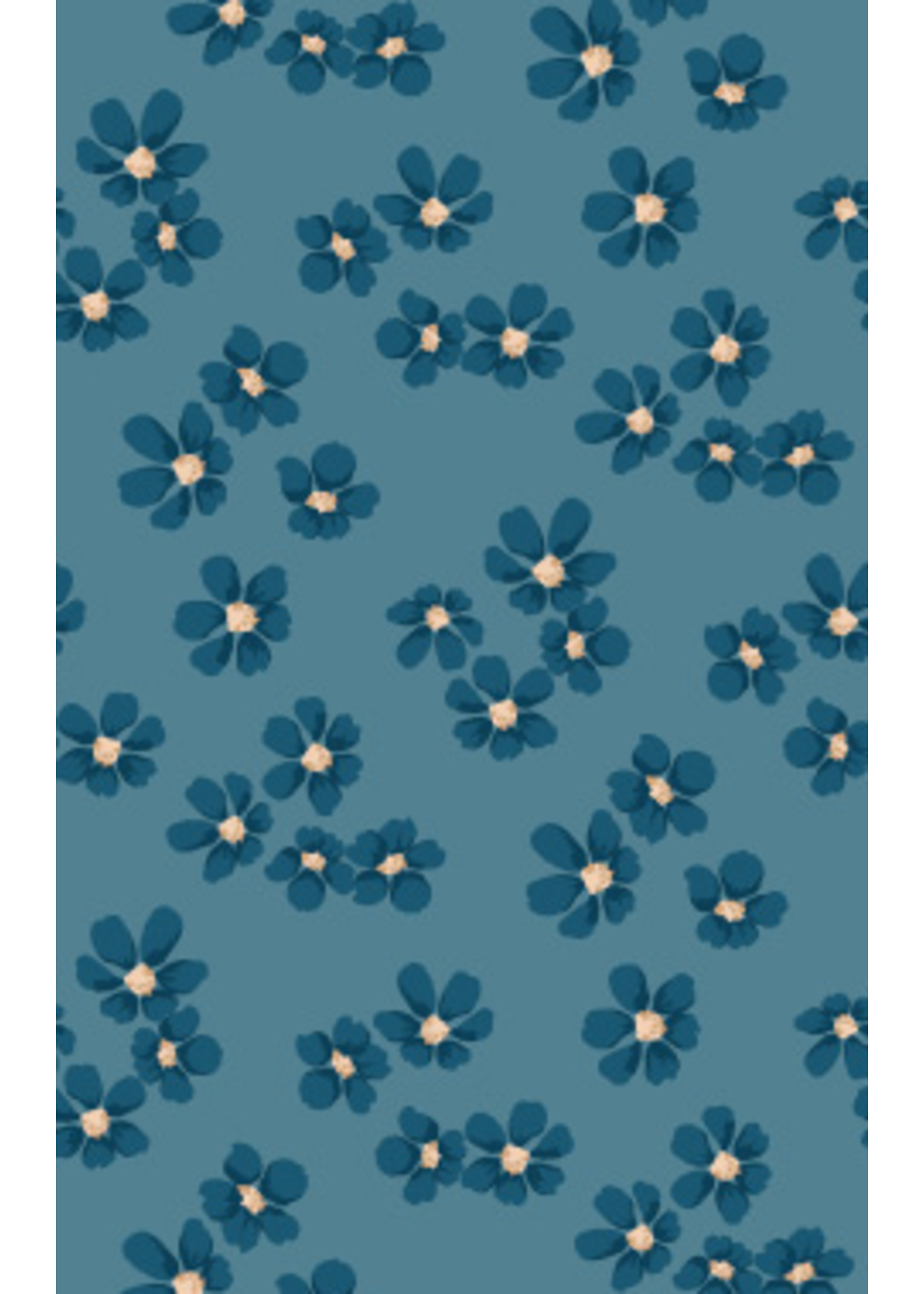 Camelot Fabrics MIDNIGHTS IN BLOOM MED BLUE  PER 1/2 METER