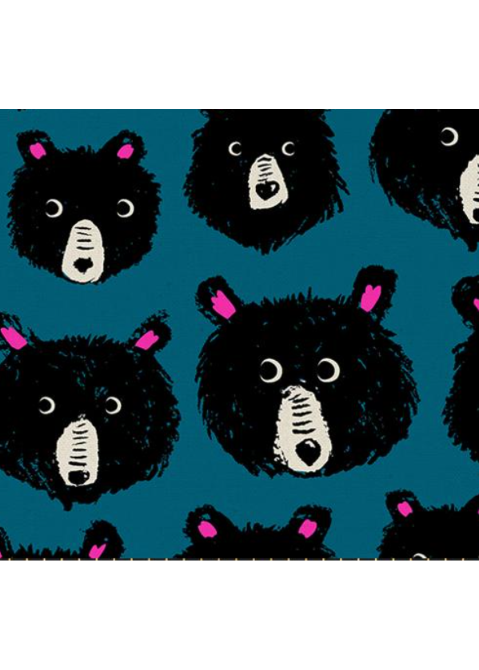 Ruby Star Society Teddy And The Bears Thunder  Canvas PRICED PER 1/2 METER