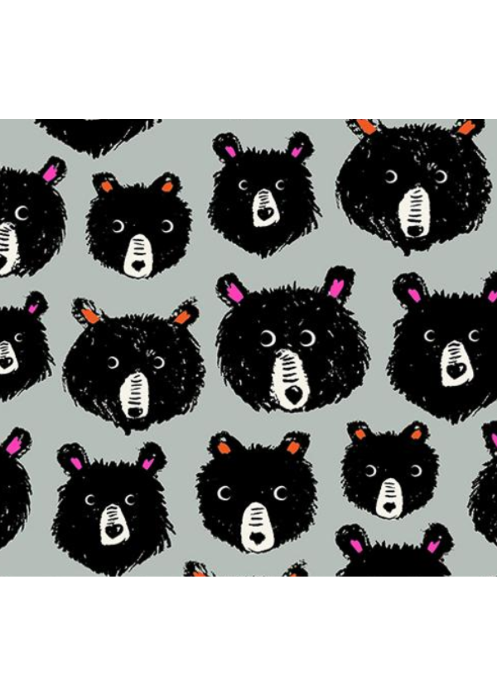 Ruby Star Society Teddy And The Bears Grey  PRICED PER 1/2 METER