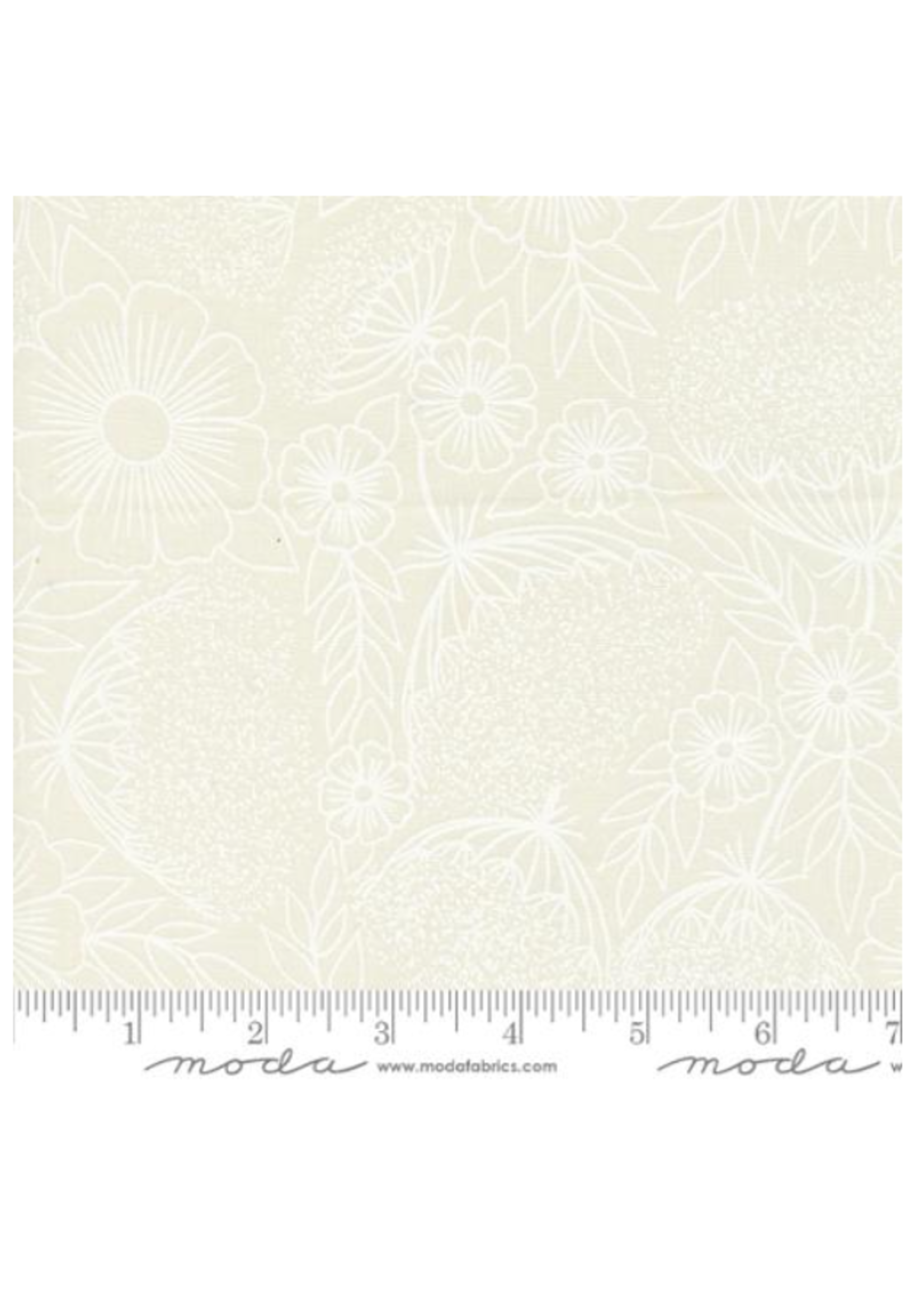 Trend Tex FIELD OF FLOWERS   WHITE  PRICED PER 1/2 METER   10/24