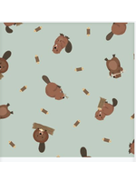 Lewis & Irene Fabrics Small Things Rivers & Creeks Beaver   per 1/2 meter