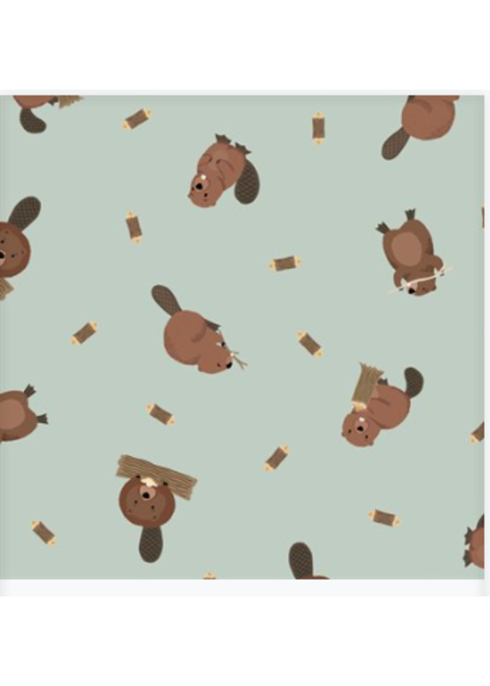 Lewis & Irene Fabrics Small Things Rivers & Creeks Beaver   per 1/2 meter
