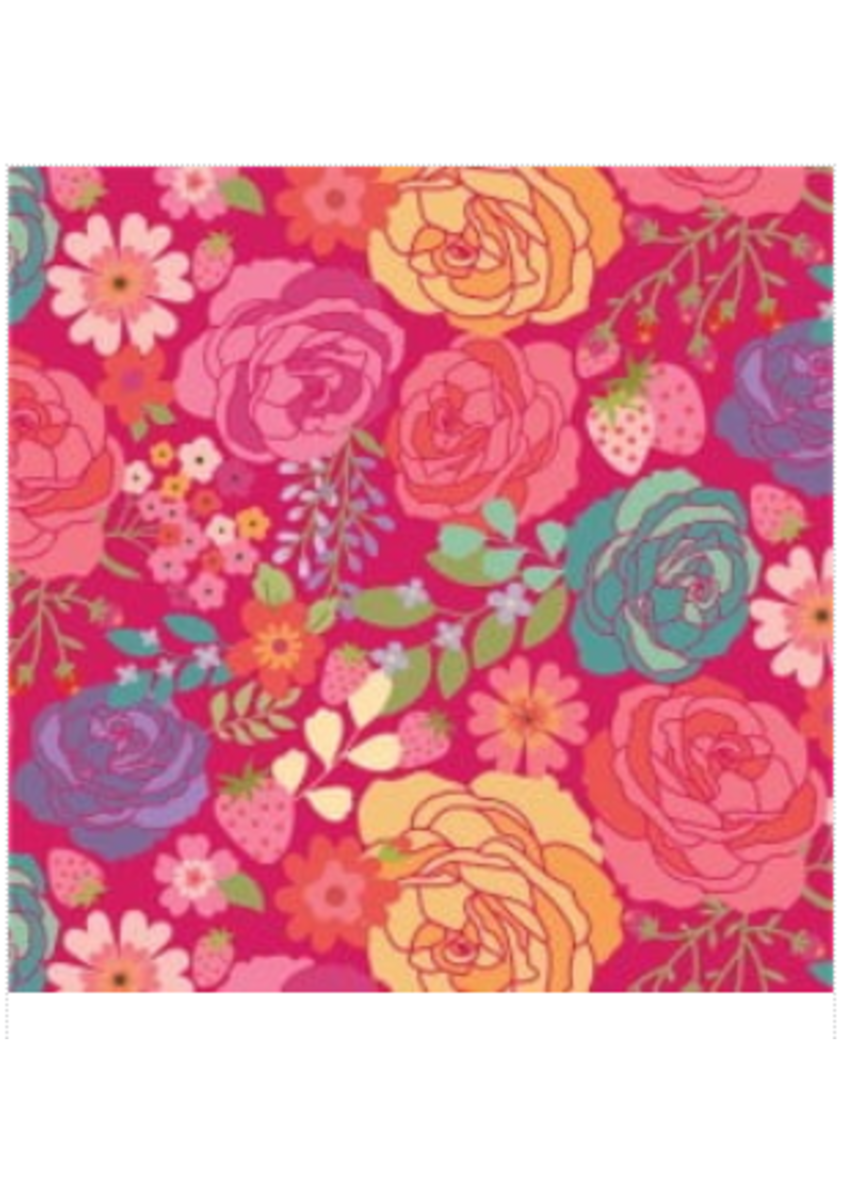 Poppie Cotton CALICO COWGIRLS TEXAS ROSE  PER 1/2 METER